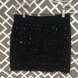 Black beaded mini skirt (M)